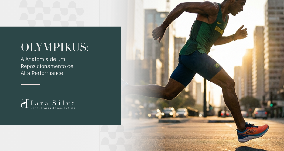 Fotografia editorial em estilo ultra-realista de um corredor brasileiro negro em movimento dinâmico durante o amanhecer em uma avenida urbana. Ele veste uma regata esportiva verde com a palavra "BRASIL" e bermuda de compressão azul marinho com uma pequena bandeira do Brasil. O destaque está nos tênis de alta performance da marca Olympikus, nas cores laranja e azul, capturados com nitidez enquanto o atleta corre. A iluminação é cinematográfica, vinda do sol nascendo entre os prédios ao fundo, criando um efeito de "golden hour". O fundo está levemente desfocado (profundidade de campo reduzida), enfatizando a velocidade e a performance do atleta.