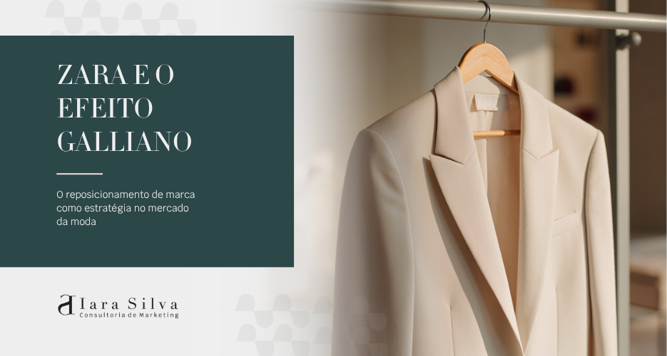Blazer feminino bege minimalista pendurado em arara, representando estética sofisticada e transição do fast fashion para o segmento premium