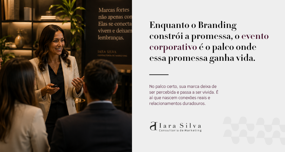 Palestrante interagindo com profissionais em evento corporativo premium, em ambiente sofisticado com iluminação quente e atmosfera acolhedora. 