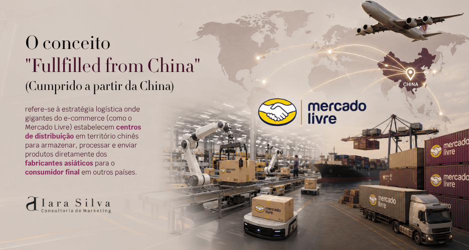 O conceito "Fulfilled from China" (Cumprido a partir da China) refere-se à estratégia logística onde gigantes do e-commerce (como o Mercado Livre) estabelecem centros de distribuição em território chinês para armazenar, processar e enviar produtos diretamente dos fabricantes asiáticos para o consumidor final em outros países.

