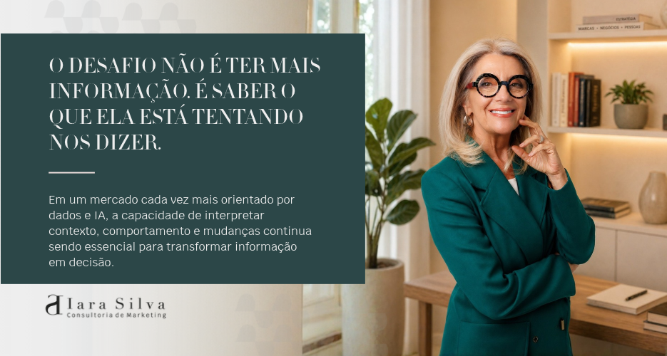 A imagem busca expresssar que não basta ter acesso a informações, através da IA, isso é fácil. É preciso saber interpretá-las. Aí entra o humano e a inteligência de mercado.   